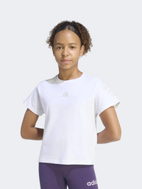 Adidas Future Icons 3 Stripes Kids-Girls Sportswear T-Shirt White/Grey