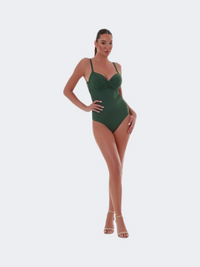 Bluepoint Women Swim Monokini Solid Green