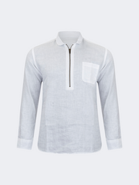 Pier St Barth Sorrento 100 Men Beach Shirt White