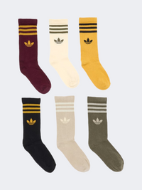 Adidas 3 Stripes Crew 6 Pack Kids-Unisex Originals Sock Multicolor