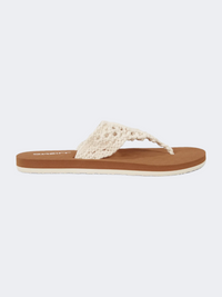 Oneill Ditsy Crochet Women Beach Slippers Snow White
