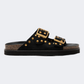 Ateneo Leather Women Beach Slippers Black
