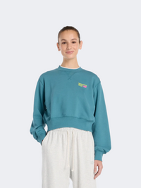 New Balance Athletic Premium Logo Relaxed Women Lifestyle Sweatshirt Big Teal
