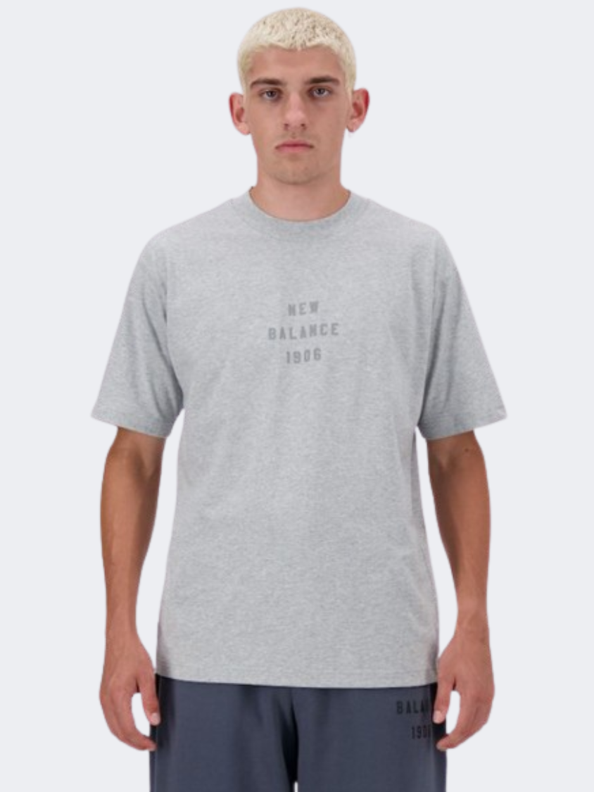 New Balance Iconic Collegiate Graphic Men Lifestyle T-Shirt Athletic  Grey
