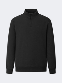 Erke Half Zip Men Outdoor Half Zip Plain Black