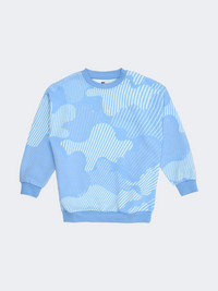 Nike Girls Sportswear Club Fleece Boxy Crew Blue White