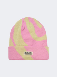 Color Kids Swirl/Check Pattern Skiing Beanie Bonbon