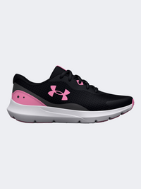 Under Armour Surge 3 Gs-Girls Running Shoes Black/Flamingo