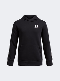 Under Armour Icon Fleece Taping Boys Lifestyle Hoody Black/White