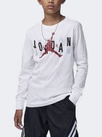 Nike Jordan Scramble Boys Lifestyle Long Sleeve White