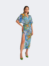 Blu 4U Women Beach Kaftan Blue Tiles