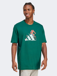 Adidas Doodle Hunt Bike Graphic Men Sportswear T-Shirt Collegiate Green