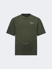Salewa Pedroc Tech Dry Ton Hybrid Men Hiking T-Shirt Dark Olive