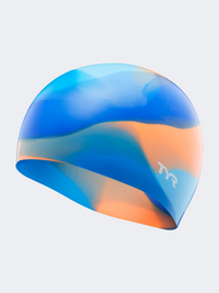Tyr Youth Silicone Kids Swim Cap Blue/Orange