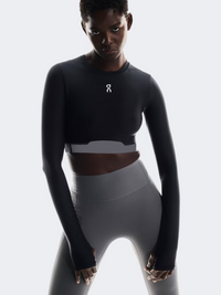 On Crop Top Women Training Long Sleeve Black