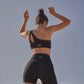 Wiskii V-Waist Vigorous Women Sportswear Short Black