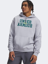 Under Armour Rival Fleece Camo Fill Men Lifestyle Hoody Gray/Green Citrine