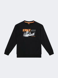 Erke Kids-Boys Lifestyle Crew Printed Black