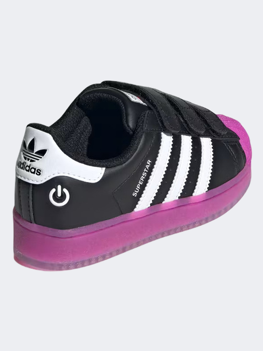 Adidas Superstar Led Light Ps Girls Originals Shoes Black Purple White