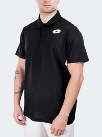 Lotto Squadra Iv Men Tennis Polo Short Sleeve All Black