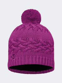 Buff Knitted And Polar Women Lifestyle Beanie Grape