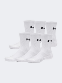 Under Armour Performance Cotton Crew Unisex Training Sock White/Black