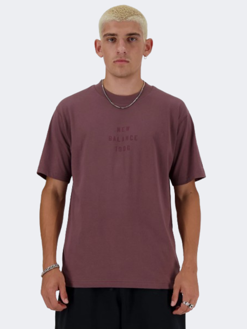 New Balance Iconic Collegiate Graphic Men Lifestyle T-Shirt  Licorice