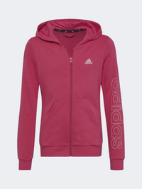 Adidas G Lin Fz Hd Girls Sportswear Hoody Pink