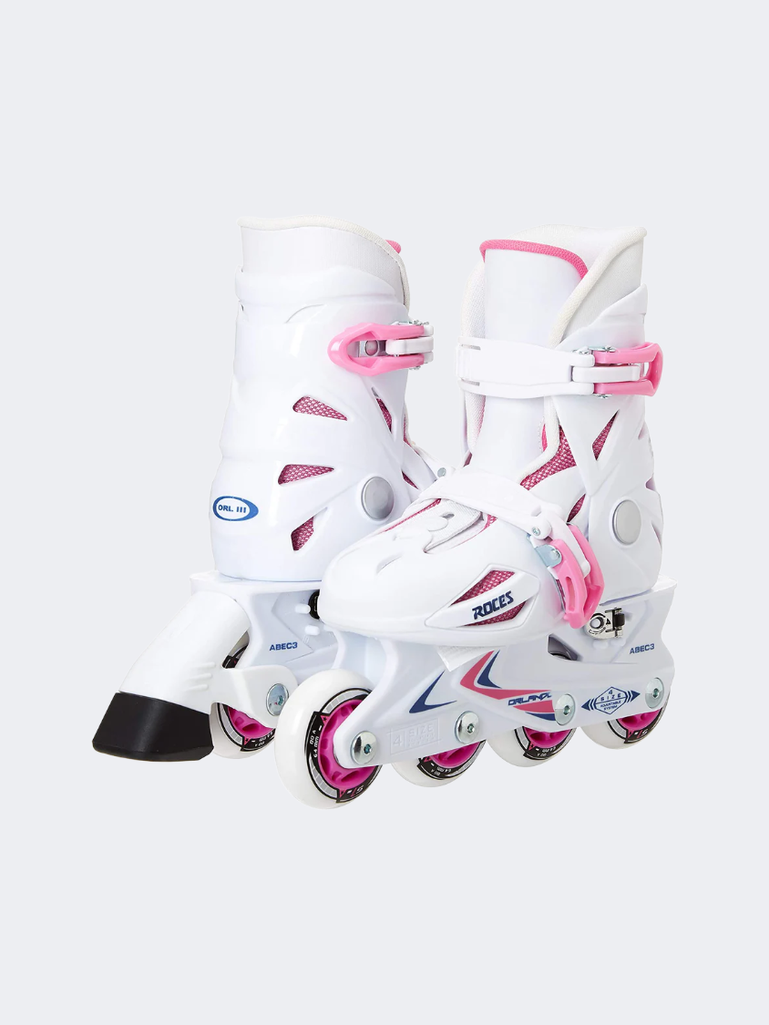 Roces Orlando Iii Girls Skating Roller Skates White/Pink