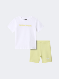 The North Face Bubble Logo Girls Lifestyle Set White/Lemon