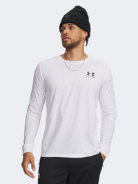 Under Armour Left Chest Men Lifestyle Long Sleeve White/Black