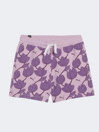 Puma Essentials Plus Blossom Aop Girls Lifestyle Pant Grape Mist