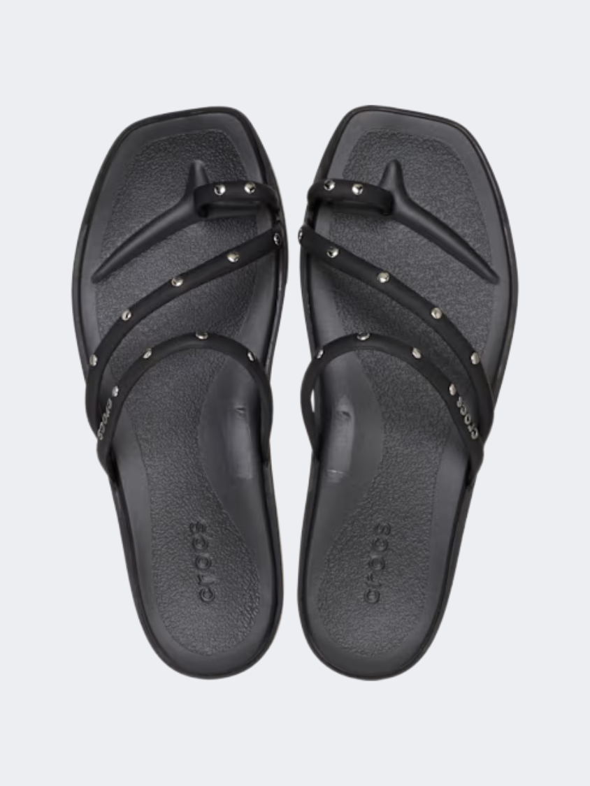 Crocs Miami Studded Toe Loop Women Lifestyle Slippers Black