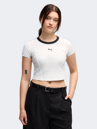 Puma Ribbed Baby Women Lifestyle T-Shirt White