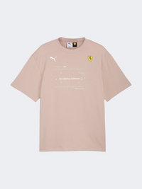 Puma Scuderia Ferrari Premium Men Lifestyle T-Shirt Rose Latte
