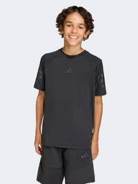 Adidas Sport Icons 3 Stripes Kids-Boys Sportswear T-Shirt Black