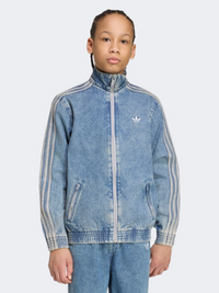 Adidas Firebird Loose Denim Track Top Kids-Unisex Originals Jacket Worn Blue