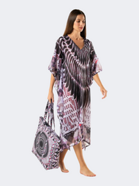 Amelie Women Beach Kaftan Black/Purple