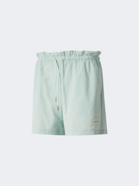 Erke Knitted Women Lifestyle Short Light Green
