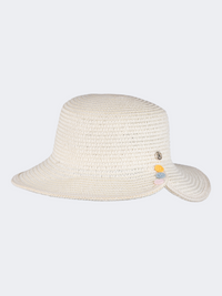 Oil And Gaz Wide-Brimmed Kids-Girls Beach Hat  Off-White