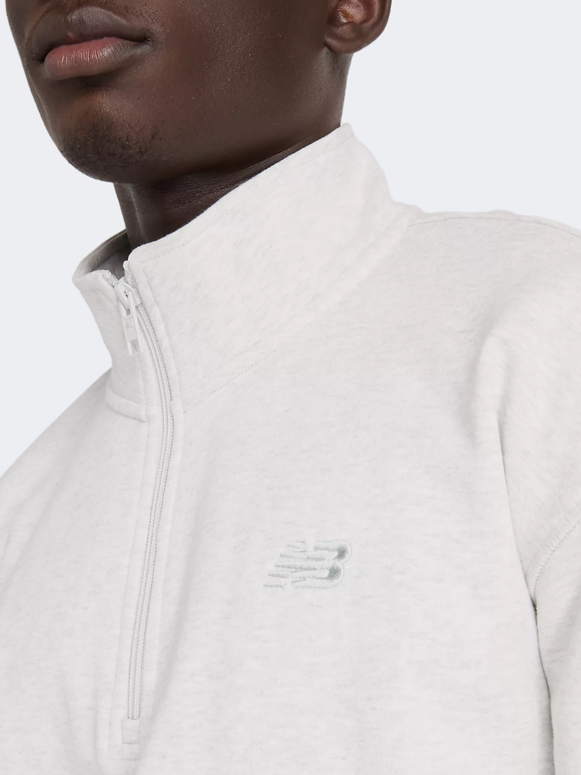 New Balance Athletics 1/2 Zip Men Lifestyle Sweatshirt Ash Heather