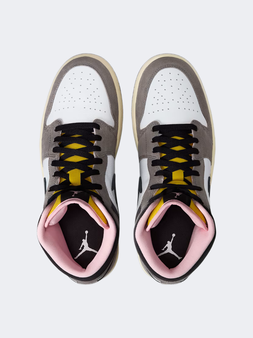 Nike Air Jordan 1 Mid SE Men Lifestyle Shoes White/Stone/Grey