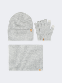 Oil And Gaz Comfy Kids Lifestyle Set Of Gloves+Hat+Scarf Grey