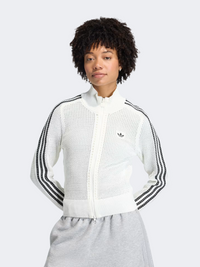Adidas Women Knitted Crochet Firebird Track Top Off White