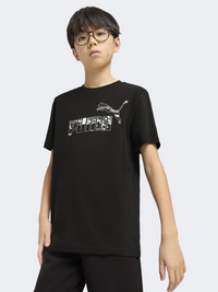 Puma Essentials Camo Boys Lifestyle T-Shirt Black
