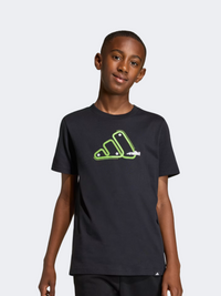 Adidas Graphic Adrenaline Aesthetic Kids-Boys Sportswear T-Shirt Black/Lime