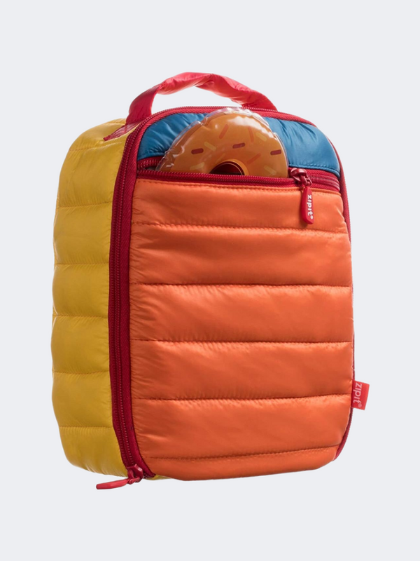 Zipit Puffer Back To School Lunch Bag + Free Ice Pack Orange