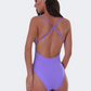 Blue Point Sequin One Piece Women Beach Monokini Purple