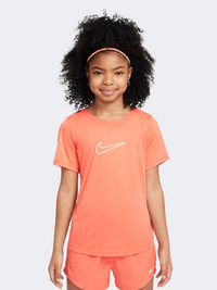 Nike One Fitted Girls Training T-Shirt Magic Ember