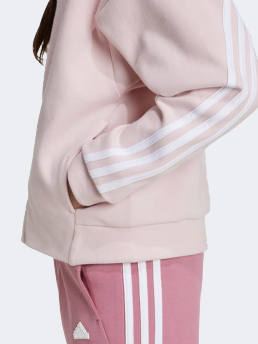 Adidas Future Icons 3 Stripes Kids-Girls Sportswear Hoody Sandy Pink/White